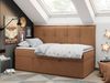 Kinderbett BANCO, Boxspringbetten für Kinderzimmer, Jugendbett, Einzelbett mit Matratze - Orange Stoff - Topper Visco Bild 3