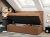 Kinderbett BANCO, Boxspringbetten für Kinderzimmer, Jugendbett, Einzelbett mit Matratze - Orange Stoff - Topper Visco Bild 2