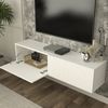 TV-Lowboard hängend Verpsboga 135x32x30 cm Weiß [en. casa] Bild 3