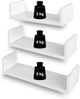 Wandregal 3er Set U-Form Schweberegal kreatives Lounge Cube Regal aus MDF-Platte Weiß LWS40WT Bild 4