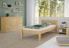 Erst-Holz Einzelbett Natur 90x200 Bett, Rollrost, Matratze Senkrechte Balken Bild 2