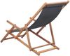 vidaXL Klappbarer Strandstuhl Stoff und Holzrahmen Grau 43997 Bild 2