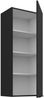 Küchen Hängeschrank 45 cm - Höhe 90 cm ARIA Schwarz ultra matt + Schwarz matt, hochwertige Fronten mit Anti Fingerprint Beschichtung Küchenzeile Küchenblock Bild 3