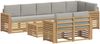 vidaXL Outdoor-Sofagarnitur 9 pcs Weiß und Hellgrau 59 x 59 x 37 cm 3392081 Bild 2
