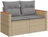vidaXL 6-tlg. Garten-Sofagarnitur mit Kissen Beige Poly Rattan Akazie 3327475 Bild 4