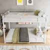 Etagenbett mit 2 Schlafgelegenheiten, Lattenrost, Leiter und Rausfallschutz, 140x200 cm, Kinderbett, Metallbett Bild 2