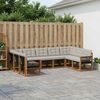vidaXL Outdoor-Sofagarnitur mit Kissen 9 pcs Natur und Hellgrau 3382207 Bild 1