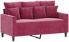 vidaXL 2-tlg. Sofagarnitur mit Kissen Weinrot Samt 3201724 Bild 3