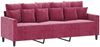 vidaXL 2-tlg. Sofagarnitur mit Kissen Weinrot Samt 3201724 Bild 4