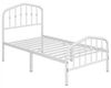 Yaheetech Metallbett mit kronenförmigem Kopfteil und Lattenrost, Weiß, 140x200 cm Bild 4