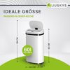 Juskys Automatik Mülleimer mit Bewegungssensor, wasserdicht, Stahl, Weiß, 60 Liter Bild 2