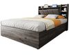 Holzbett, Größe 140 x 200 cm, Hydraulisches Bett, Kopfteil mit Stauraum, Ausgestattet mit USB-Anschluss und Tape-C-Steckdose, Doppelbett, Einzelbett, Grau (ohne Matratze) Bild 4