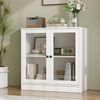 VOWNER Sideboard mit 2 Glastüren – Buffetschrank, Küchenschrank mit Arbeitsplatte (1 St), Aufbewahrungsschrank für Wohnzimmer & Schlafzimmer Bild 5
