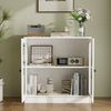 VOWNER Sideboard mit 2 Glastüren – Buffetschrank, Küchenschrank mit Arbeitsplatte (1 St), Aufbewahrungsschrank für Wohnzimmer & Schlafzimmer Bild 3