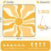 Sekey Picknickdecke Wasserdicht 200x200 cm Stranddecke Sandfrei geeignet für Picknick, Camping, Strand, Senfgelb - Retro Sonne Bild 3