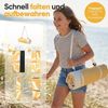 Sekey Picknickdecke Wasserdicht 200x200 cm Stranddecke Sandfrei geeignet für Picknick, Camping, Strand, Senfgelb - Retro Sonne Bild 4