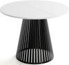WFL GROUP Esstisch Naro Black ausziehbar rund mit schwarzen Lamellen, Metallbeinen (MADE IN EU, erhältlich in 2 Größen – 100/120 cm, ausziehbar auf 180/200 cm), platzsparender Tisch mit Lamellen für Küche, Esszimmer oder Wohnzimmer Bild 4
