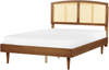 Bett mit LED VARZY 140 x 200 cm LED Rattan Heller Holzfarbton Bild 4