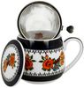 DUO ETNO 34356 Fassbecher 430 ml mit Teesieb INDIGO mit Teesieb, New Bone China Porzellan Bild 3