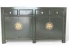 Chinesisches Sideboard Grau Dunkelgrau Messingbeschlag vintage schlicht Schrank Kommode Kolonial-Stil Antik-Stil Lowboard asiatisch orientalisch Fernost shabby-chic Landhaus Bild 4