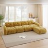 Ecksofa modular 76cm×358cm×171cm aus Chenille in Gelb – rahmenloses Sofa mit flexiblem Modulsystem Bild 4