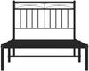 vidaXL Bettgestell mit Kopfteil, Metall, Schwarz, 100x190 cm Bild 5