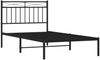vidaXL Bettgestell mit Kopfteil, Metall, Schwarz, 100x190 cm Bild 4
