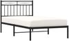 vidaXL Bettgestell mit Kopfteil, Metall, Schwarz, 100x190 cm Bild 3