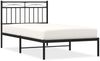 vidaXL Bettgestell mit Kopfteil, Metall, Schwarz, 100x190 cm Bild 2