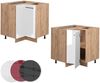 Eckunterschrank Fame-Line Weiß Hochglanz 80.5 cm , AP Marmor Vicco Bild 5