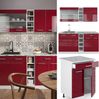 Singleküche R-Line Rot Hochglanz/Weiß 160 cm ohne Arbeitsplatte Vicco Bild 2
