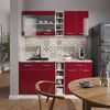 Singleküche R-Line Rot Hochglanz/Weiß 160 cm ohne Arbeitsplatte Vicco Bild 4