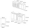 Singleküche R-Line Rot Hochglanz/Weiß 160 cm ohne Arbeitsplatte Vicco Bild 3