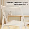 KHG 2er Set Klappstühle Holzstuhl Buche Cremeweiß, Esszimmerstuhl klappbar platzsparend, Balkonstuhl Massivholz lackiert, 45 x 79 x 50 cm Besucherstuhl, Gästestuhl Bild 3