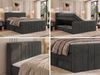 Boxspringbett INERO KING DUO mit Stauraum, Doppelbett 200x200, Bett mit Multipocket-Matratze H4 und Topper Visco, modernes Boxspringbett, hohe Kopfteil - Dunkelgrau Velvet Bild 2