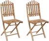 vidaXL Klappbare Gartenstühle 2 Stk. mit Kissen Bambus 3064003 Bild 2