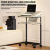 Beistelltisch in C-Form 55 x 36 x 62,5-82,5 cm mit Rollen und neigbarer Tischplatte Bild 2