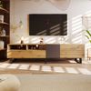 TV-Schrank 180 cm Eiche und Anthrazit, modernes Lowboard mit Flügeltür, Schubladen und offenen Fächern Bild 2