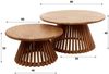 Couchtisch 2er-Set aus massivem Mangoholz, modernes Design, Braun, handgefertigt, rund Bild 3