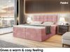 MEBLINI Boxspringbett DRAGO 140x200 cm mit Bettkasten - H4/Rosa Samt Polsterbett - Doppelbett mit Topper & Taschenfederkern-Matratze Bild 4