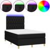 Boxspringbett mit Matratze & LED Stoff Schwarz 120x200 cm, Härtegrad: H2 [3135663] Bild 2