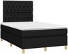 Boxspringbett mit Matratze & LED Stoff Schwarz 120x200 cm, Härtegrad: H2 [3135663] Bild 3
