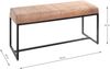HAKU Möbel, Bank, Metall, Echt Leder, schwarz-braun, T 38 x B 100 x H 48 cm Bild 5