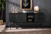 KAWOLA Sideboard LORCA Mango massiv schwarz 2 Türen 2 Schubladen 81 x 40 x 170 cm Bild 2