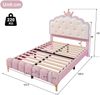 Prinzessinnenbett Kinderbett 140x200 rosa mit LED-Ambientebeleuchtung Metallfüße Kunstleder Polsterbett Bild 5