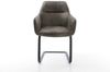 Freischwinger Pejo-Flex Mikrofaser Grau Antik Freischwinger flach Schwarz Taschenfederkern Bild 2