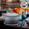 Zedelmaier Bräter Gusseisen Topf 22/24/26cm Incl. Silikon Topflappen Topfuntersetzer, (Set, 1 Pot mit 1 lid, 2 Ofenhandschuhe, 1 Topfuntersetzer), Backofengeeignet Induktionsgeeignet Zum Braten, Schmoren, Kochen Bild 3