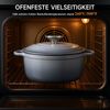 Zedelmaier Bräter Gusseisen Topf 22/24/26cm Incl. Silikon Topflappen Topfuntersetzer, (Set, 1 Pot mit 1 lid, 2 Ofenhandschuhe, 1 Topfuntersetzer), Backofengeeignet Induktionsgeeignet Zum Braten, Schmoren, Kochen Bild 4