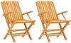vidaXL Gartenstühle 2 Stk. Klappbar 61x67x90 cm Massivholz Teak 362758 Bild 2