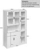 Merax Weißer Vitrinenschrank, Bücherregale mit Türen, Standregale für Bücher, große Küchenanrichte, Vorratsschrank, Luxus-Bücherregal mit LED-Licht, Vitrinenschrank mit Regalen für Wohnzimmer, Schlafzimmer Bild 3